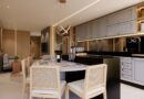 Cozinha e living integrados formam um moderno espaço para receber em casa